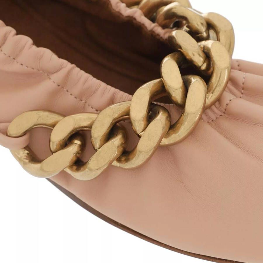 Stella Mccartney Loafers & ballerina schoenen Falabella Chunky Chain Ballet Flats in poeder roze