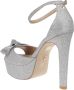 Stuart Weitzman Sandalen Discoplatform Mega Bow Sandals Metallic in staalgrijs - Thumbnail 1