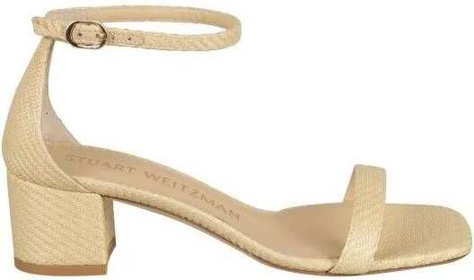 Stuart Weitzman Sandalen Square Toe Sandals in goud