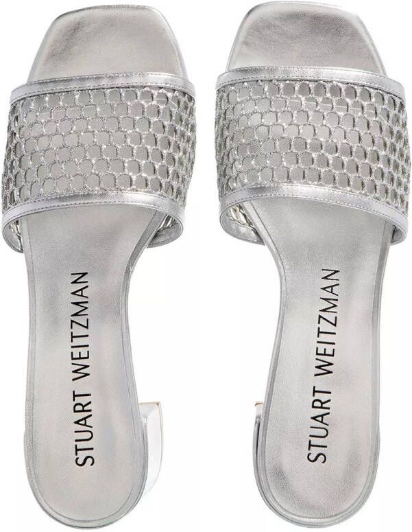 Stuart Weitzman Slippers Cayman 35 Block Slide in zilver