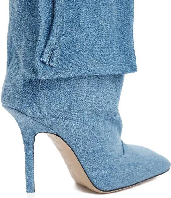 The Attico Boots Blue Denim Sienna Tube Boot in blauw