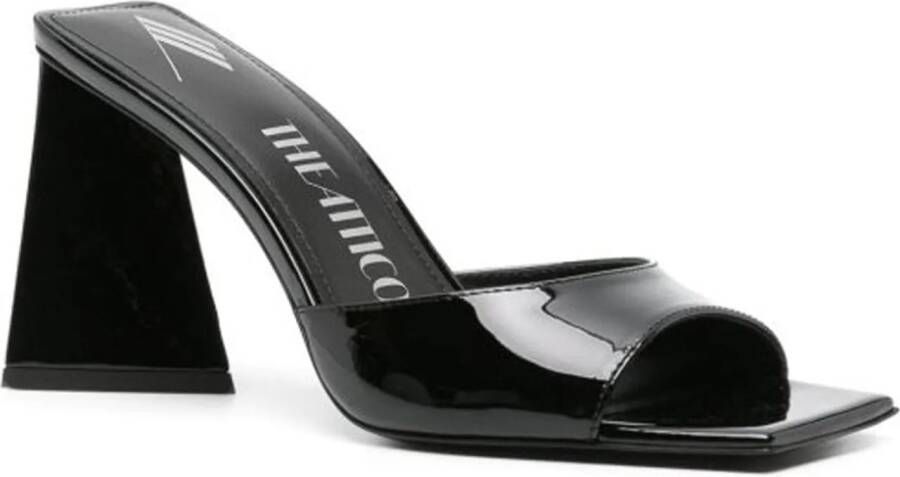 The Attico Hoge hakken Mini Devon Patent Leather Mules in zwart