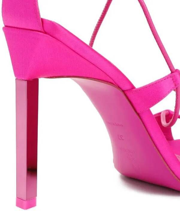 The Attico Pumps & high heels Pink Satin Adele Lace-Up Pump in roze