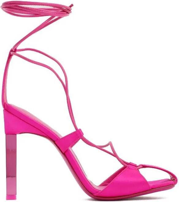 The Attico Pumps & high heels Pink Satin Adele Lace-Up Pump in roze