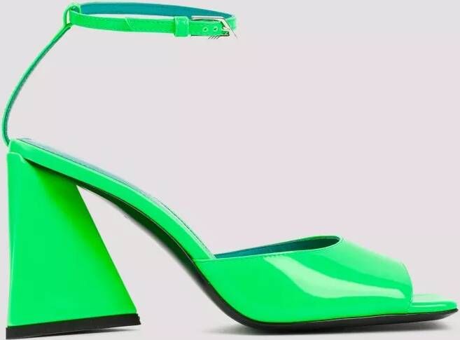 The Attico Sandalen Green Leather Piper Sandal in groen