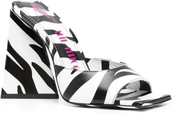 The Attico Slippers & Mules Devon Zebra Print 115Mm Mules in zwart