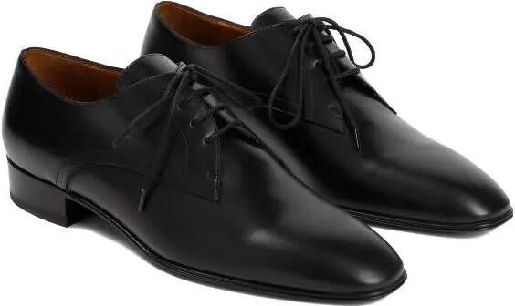 The Row Loafers & ballerina schoenen Black Leather Kay Oxford Derbies in zwart