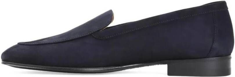 The Row Loafers Sophie Navy Blue Suede Goat Leather Loafers in blauw