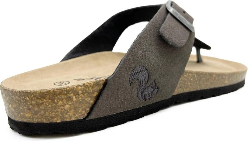 Thies Low-Top Sneakers 1856 Eco Bio Thong Sandal vegan charcoal ( in bruin