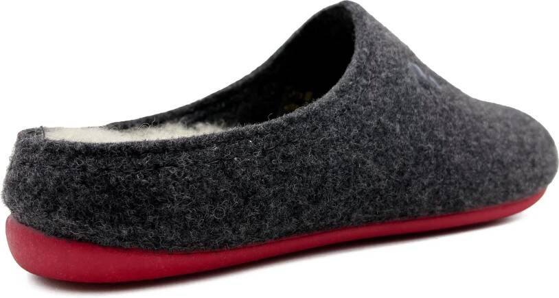 Thies Low-Top Sneakers 1856 Recycled Wool Slippers dark grey red in donkergrijs