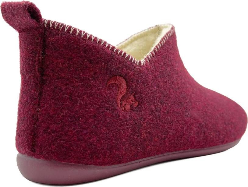 Thies Low-Top Sneakers 1856 Slipper Boots wine with Eco Wool (W) in rood