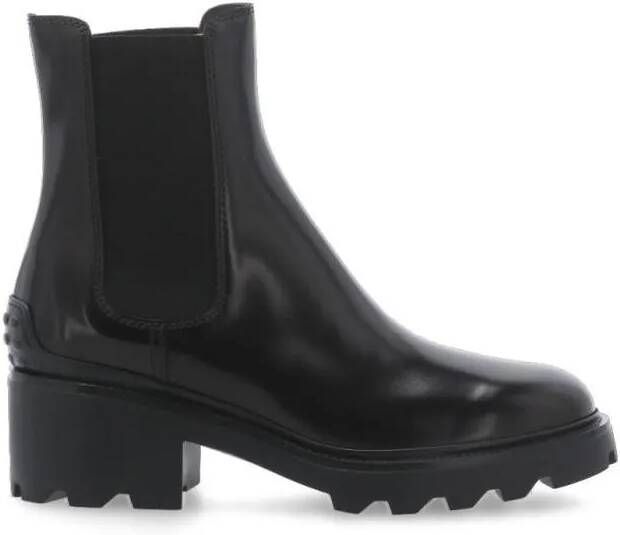 TOD'S Boots Black Smooth Leather Boots Fo Woman in zwart