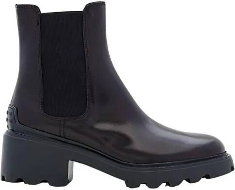 TOD'S Boots Patent Leather Platform Chelsea Boots in zwart