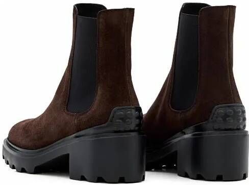 TOD'S Boots Suede Platform Chelsea Boots in bruin