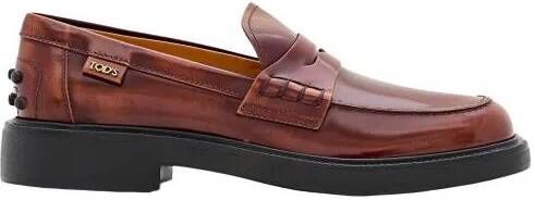 TOD'S Loafers & ballerina schoenen Leather Loafer in bruin