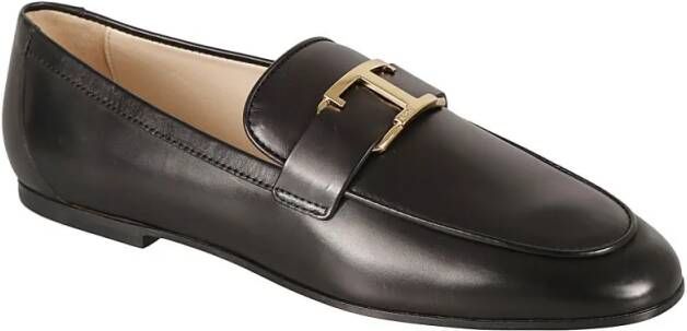 TOD'S Loafers T-Logo Leather Loafers in zwart