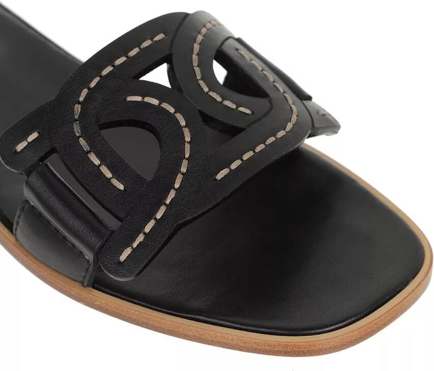 TOD'S Sandalen Catena Strap Slides Leather in zwart