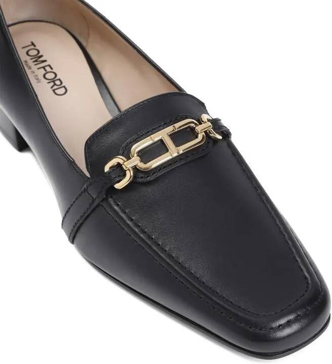 Tom Ford Pumps & high heels Black Calf Leather Loafers in zwart