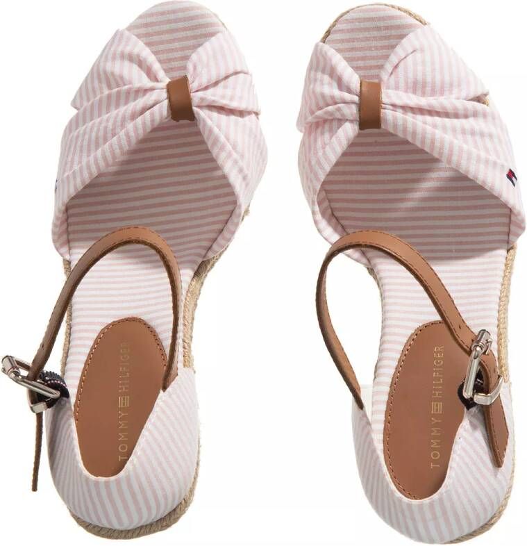 Tommy Hilfiger Espadrilles Basic Seersucker High Wedge in poeder roze