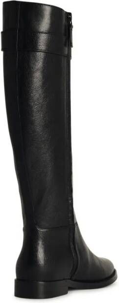 TORY BURCH Boots & laarzen Lock Ridin' Black Leather Boots in zwart