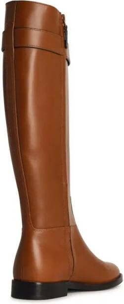 TORY BURCH Boots & laarzen Lock Ridin' Brown Leather Boots in bruin