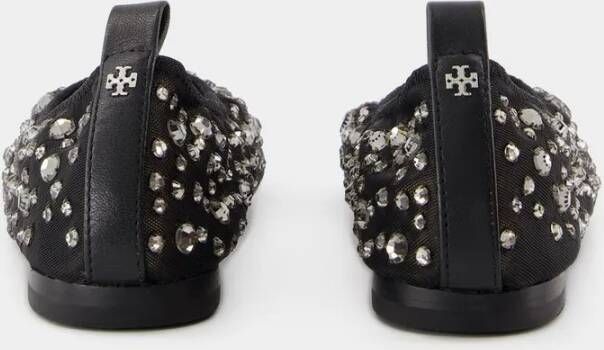 TORY BURCH Crystal Ballerinas Nylon Black in zwart