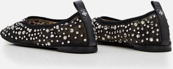 TORY BURCH Crystal Embellishments Ballerina Flats in zwart