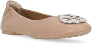 TORY BURCH Loafers Pink Leather Ballerinas in roze