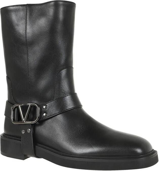 Valentino Garavani Boots Biker Vlogo Signature Ankle Boots in zwart