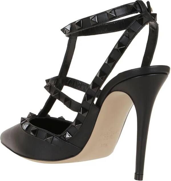 Valentino Hoge hakken Black Smooth Calfskin Rockstud Dã©Colletã© in zwart