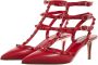 Valentino Garavani Pumps & high heels Rockstud Ankle Strap Pumps Leather in rood - Thumbnail 1