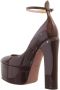 Valentino Garavani Pumps & high heels Tan Go 155 Leather Platforms in bruin - Thumbnail 1