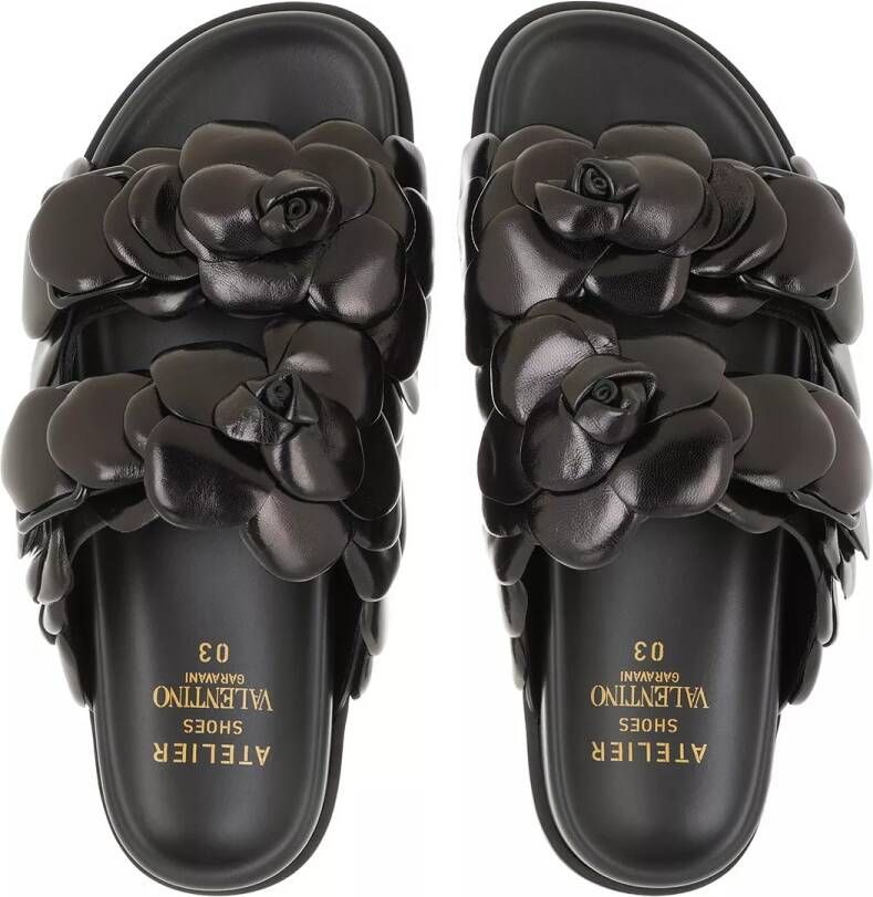 Valentino Garavani Sandalen Atelier 03 Rose Edition Slides Leather in zwart