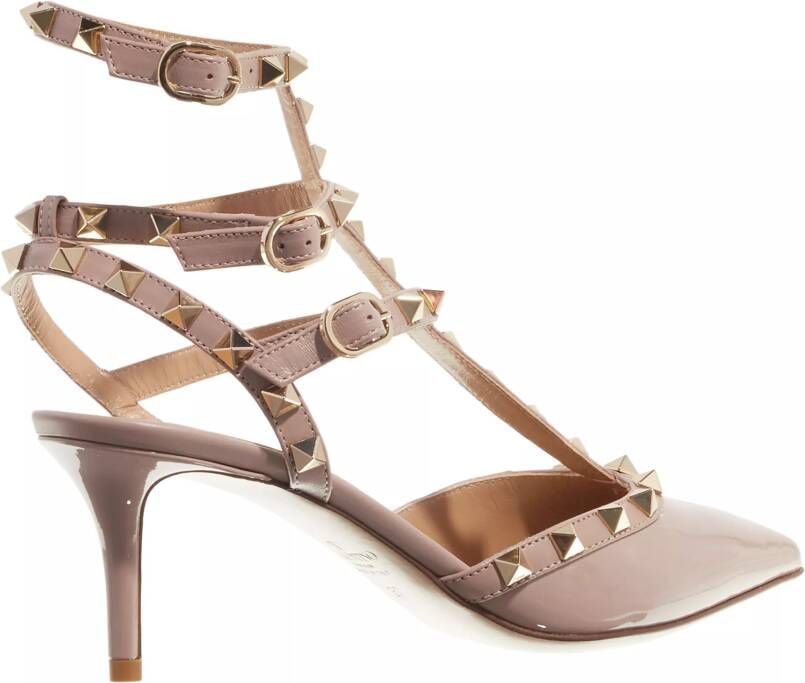 Valentino Garavani Sandalen Rockstud Ankle Strap Sandali Con Tacco in poeder roze