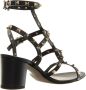 Valentino Garavani Studded Leren Sandalen met Dikke Hak Black Dames - Thumbnail 2