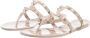 Valentino Garavani Goudkleurige Rockstud Platte Rubberen Sandalen Pink Dames - Thumbnail 2