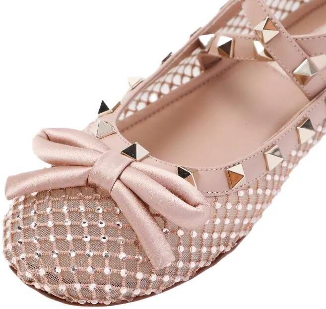 Valentino Loafers & ballerina schoenen Silk Rose Cannelle Ballerina in beige