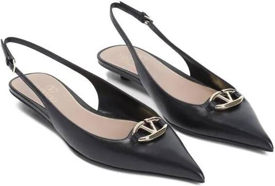 Valentino Pumps & high heels Black Leather Ballerina in beige