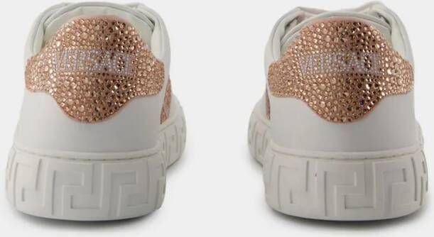 Versace Low-Top Sneakers Cotton White Pink in roze