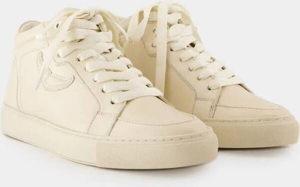 Zadig & Voltaire Low-Top Sneakers Mid Fly On Sneakers Leather White in beige