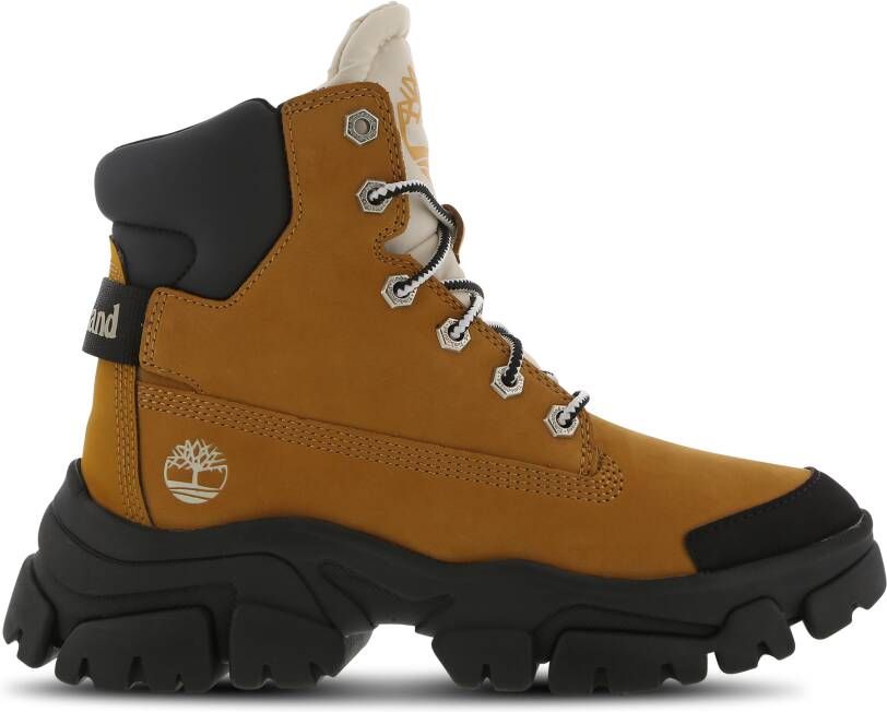 Timberland Leren laarzen met reliëflogo Brown Dames