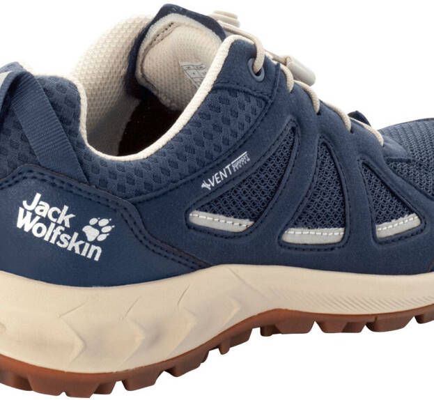 Jack Wolfskin Woodland 2 Vent Support System Low Women Lichte wandelschoen met leer Dames 39.5 dark blue beige dark blue beige