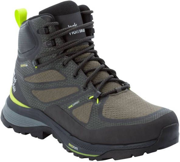 Jack Wolfskin Force Striker Texapore Mid Men Waterdichte wandelschoenen Heren Lime Dark Green