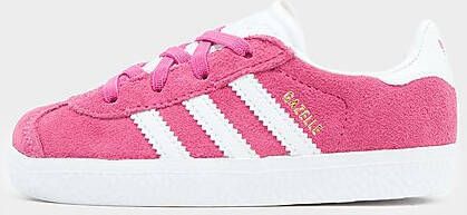 Adidas Originals Gazelle II Baby's Semi Lucid Fuchsia Cloud White Gold Metallic Kind Semi Lucid Fuchsia Cloud White Gold Metallic