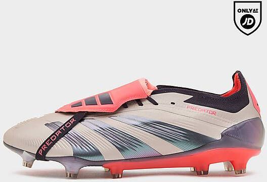 Adidas Predator Elite Fold-Over Tongue Firm Ground Voetbalschoenen Platinum Metallic Aurora Black Carbon- Heren Platinum Metallic Aurora Black Carbon