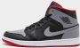 Jordan Air 1 Mid Black Fire Red White Cement Grey- Heren Black Fire Red White Cement Grey - Thumbnail 3