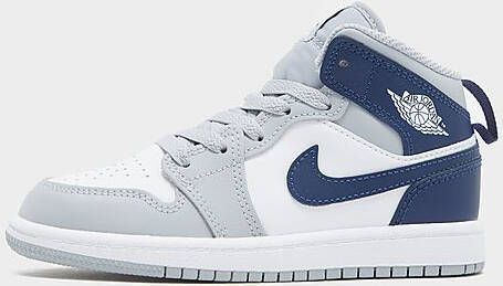 Jordan Air 1 Mid Children White Wolf Grey Midnight Navy Kind White Wolf Grey Midnight Navy