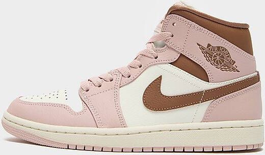 Jordan Air 1 Mid Dames Pink Oxford Sail Archaeo Brown- Dames Pink Oxford Sail Archaeo Brown