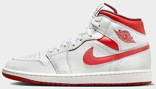 Jordan Air 1 Mid Heren White Dune Red Sail Lobster- Heren White Dune Red Sail Lobster