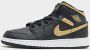 Jordan Air 1 Mid Junior Black White Metallic Gold Black White Metallic Gold - Thumbnail 1